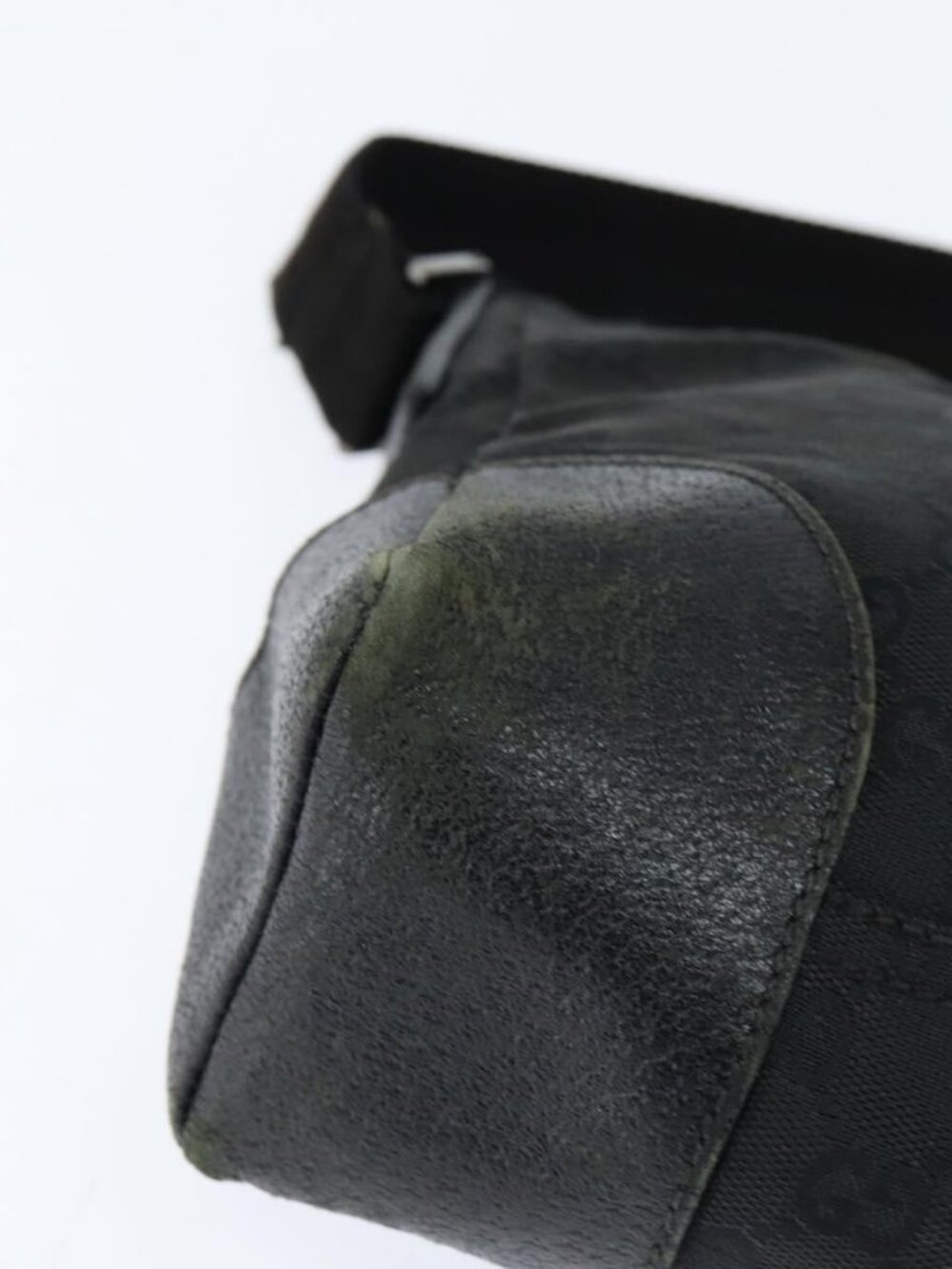 Authentic GUCCI GG Canvas Shoulder Bag Black Silver 114273 - Picture 2 of 16